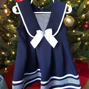Navy Dress for Toddler Girl
